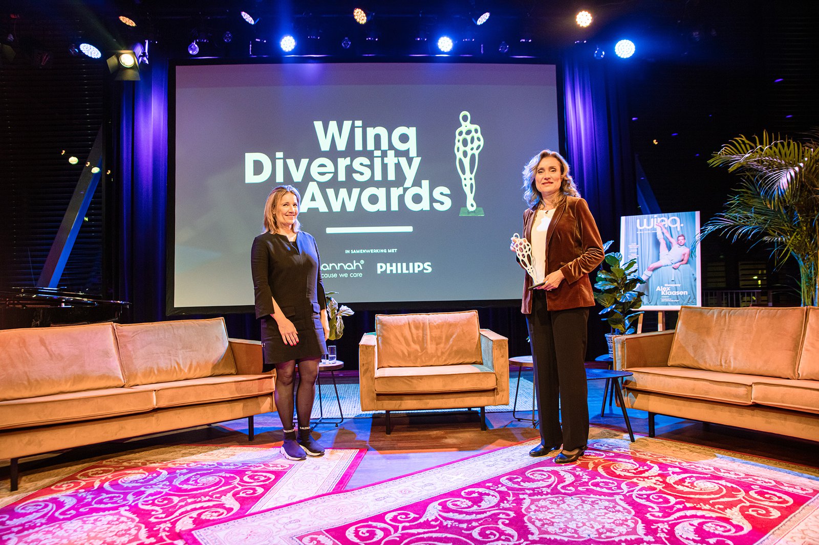 Vera Bergkamp en Astrid Balsink bij de Winq Diversity Awards 2021